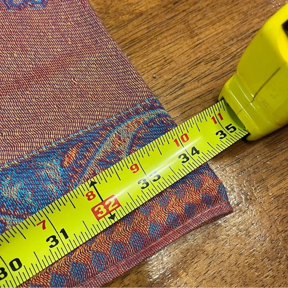 Pashmina Scarf 100% Cashmere purple red blue paisley beautiful - Picture 10 of 11